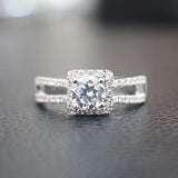 Sterling Silver Engagement Ring - 10AB02