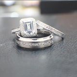 Sterling Silver and Titanium Wedding Set - 10AB04