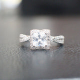 Sterling Silver Engagement Ring - 10AB06