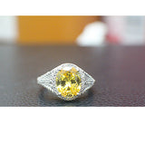 Citrine Sterling Silver Engagement Ring - 10AB35