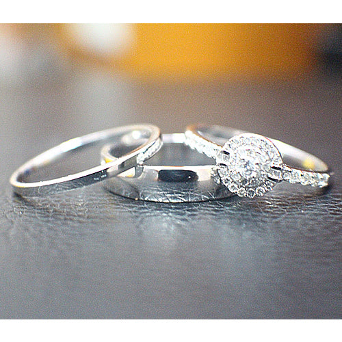 Diamond and White Gold Wedding Set - 10AB39