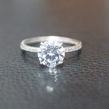 Solitare Sterling Silver Engagement Ring - 10AB48