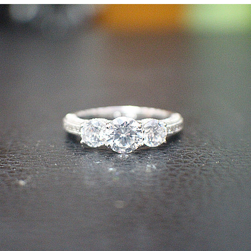 Sterling Silver Engagement Ring - 10AB56