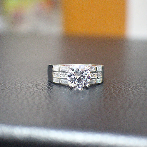 Sterling Silver Engagement Ring - 10AB75