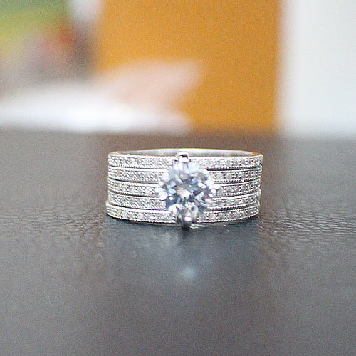 Sterling Silver Engagement Ring - 10AB79
