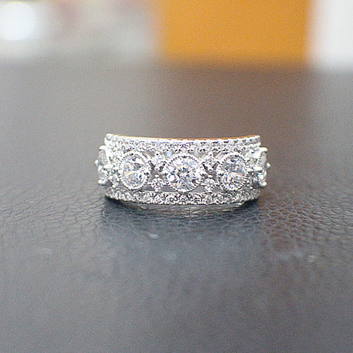 Sterling Silver Engagement Ring -  10AB85
