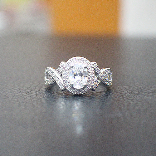 Sterling Silver Engagement Ring - 10AB91