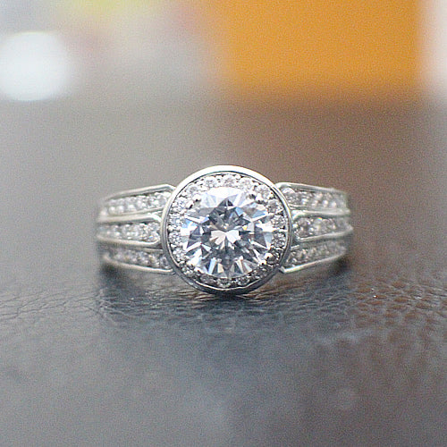 Sterling Silver Engagement Ring - 10AB94