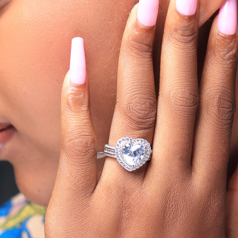 Sterling Silver Engagement Ring - 10AS04