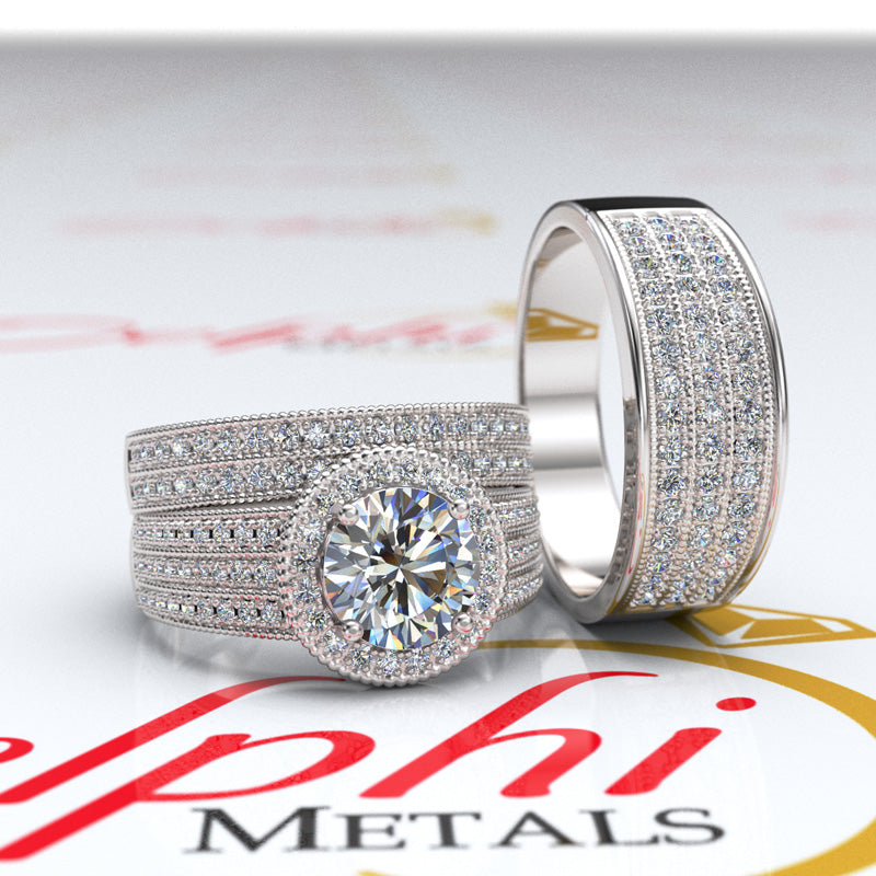 2.35ct Brilliant Cut Diamond Gold Wedding Set - 10GG48