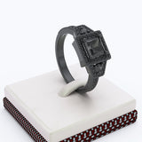 Gold Engagement ring in Black Rhodium  - 10GG57