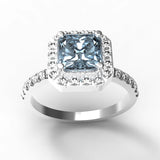 Aquamarine Gold Engagement Ring - 10GG67