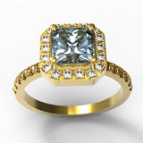 Aquamarine Gold Engagement Ring - 10GG67