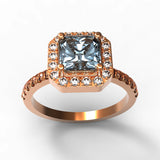 Aquamarine Gold Engagement Ring - 10GG67