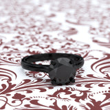 Black Rhodium Gold Engagement Ring - 10GG81