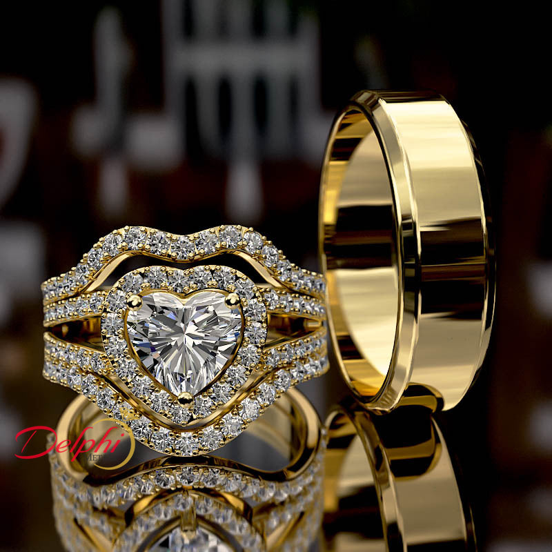 Gold Wedding Trio Set - 10GG88