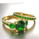 Gold Bridal Set with Emerald - 10GG90