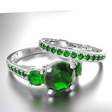 Gold Bridal Set with Emerald - 10GG90