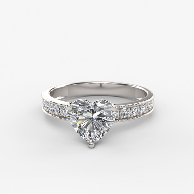 Heart Shaped Gold Engagement Ring - 10GG96