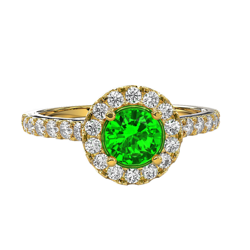 Gold Engagement ring with Emerald - 10GG97