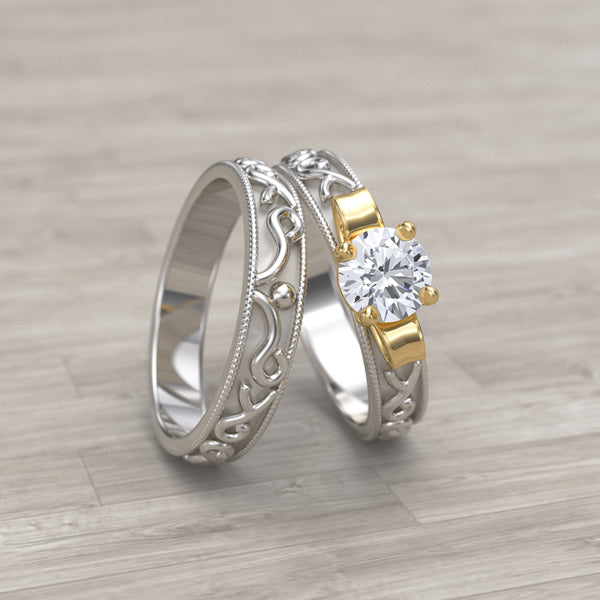 Two Tone Gold Bridal Set - 12GG06