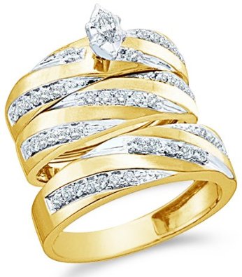 14k White and Yellow 2 Two Tone Gold Mens and Ladies -12GG82