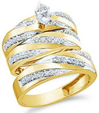 14k White and Yellow 2 Two Tone Gold Mens and Ladies -12GG82