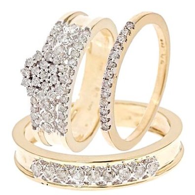 1 Carat T.W. Round Cut Diamond Trio Set - 12GG85