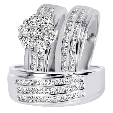 Round Cut Diamond Trio Ring Set - 12GG87