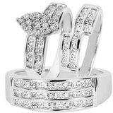 Diamond His and Hers Trio Wedding Set - 12GG89