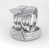 Gold His & Hers Trio Wedding Set - 12GG90