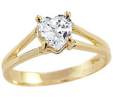 Yellow Gold Heart Ladies Engagement Ring