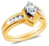 Yellow OR White Gold Ladies Diamond Bridal Set