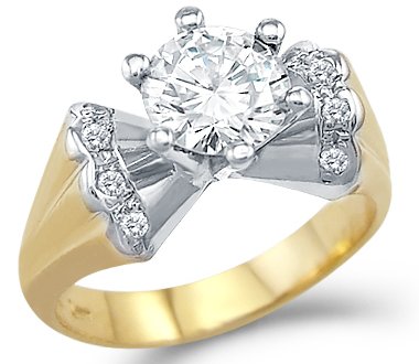 Two Tone Gold Engagement Ring