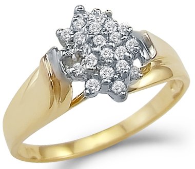 Yellow White Gold Ladies Engagement Ring