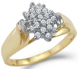 Yellow White Gold Ladies Engagement Ring