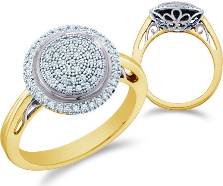 Yellow OR White Gold Round Shape  Diamond Engagement Ring