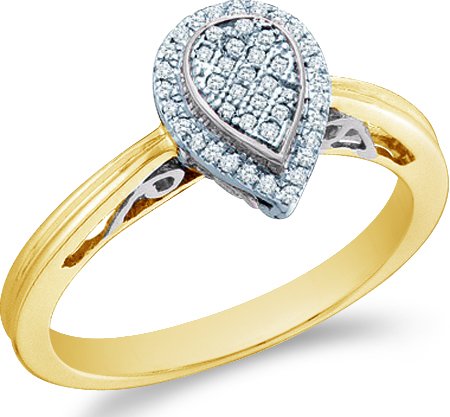 Yellow OR White Gold Pear Shape Diamond Engagement Ring