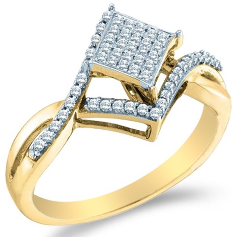 Yellow Gold Princess Shape Diamond Engagement Ring