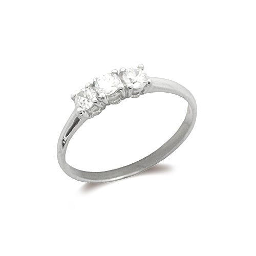 18-karat Gold with White Cubic Zirconia Engagement Ring
