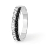 Black And White Round Diamond Anniversary Ring