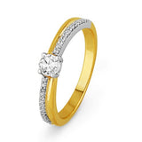 10KT Yellow Gold Round Diamond Engagement Ring