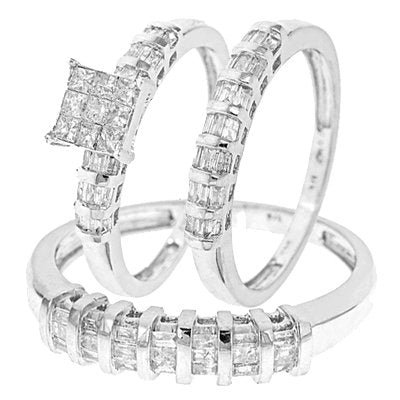 Princess, Baguette Cut Diamond Trio - 14GG04