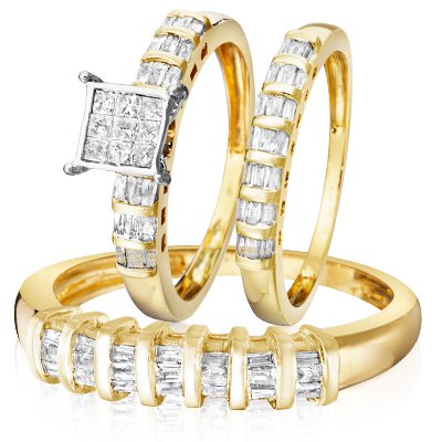 Princess, Baguette Cut Diamond Trio - 14GG04