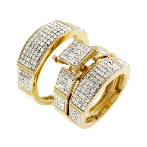 0.86 CT Diamond Wedding Trio Set - 14GG13