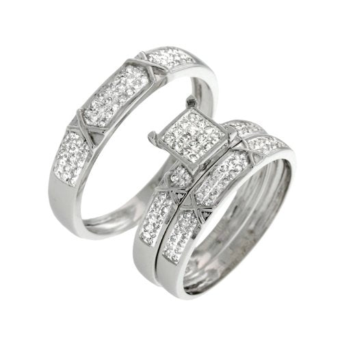 0.55 CT Brilliant Diamond Wedding Trio Set - 14GG15