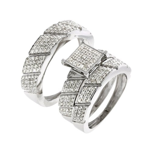 0.95 CT Diamond Wedding Trio Set - 14GG18