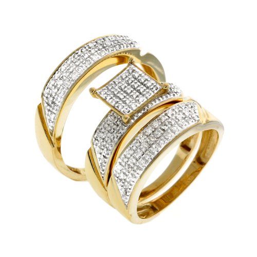 0.50 CT Brilliant Diamond Wedding Trio Set - 14GG20