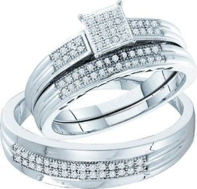 White Diamond 0.25CTW Wedding Ring  Set - 15GG13