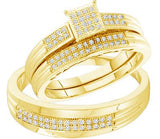 Gold Couple's Diamond Wedding Set - 15GG15